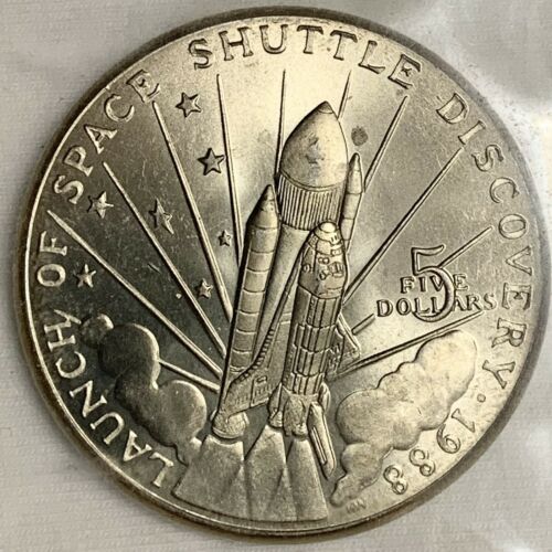 1988 Marshall Islands $5 Coin ~ Space Shuttle Discovery Commemorative In Folder